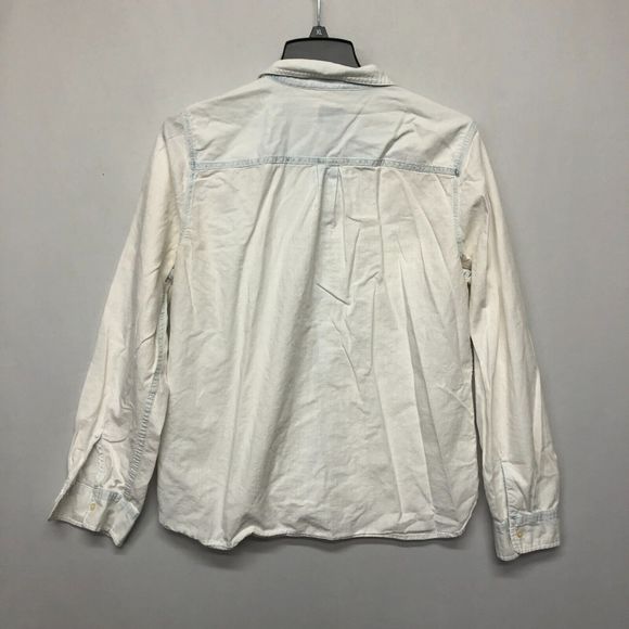 J Crew Women Bleached-out chambray Shirt Blouse Top Size 14 Cotton B239 -2 - Picture 12 of 16